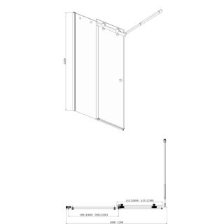 Шторка для ванны Azario CARLEON AZ-NKB6121 1000